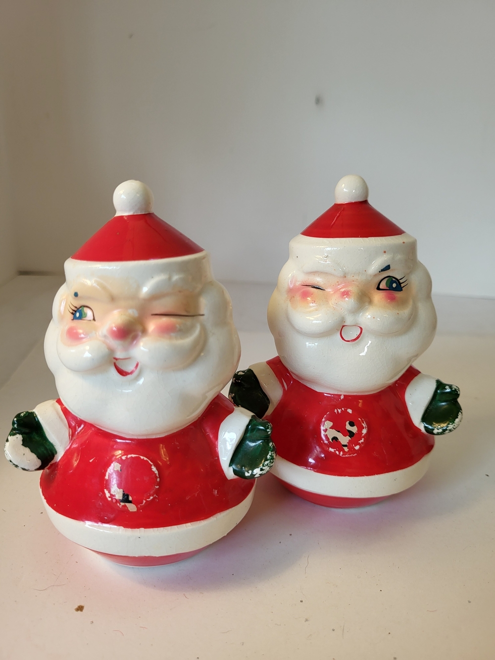 Vintage 1950s Winking Santa Salt and Pepper Shaker Set MCM Japan